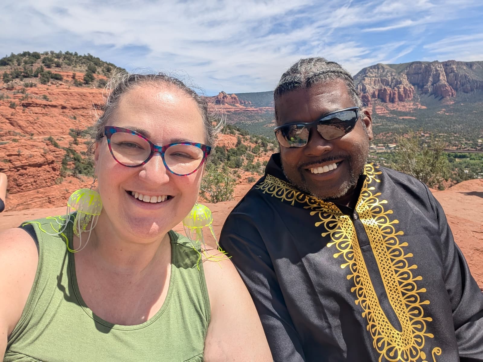 sadie (on the left) and kevin (on the right) smiley - in sedona at the airport vortex